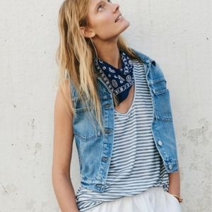 Madewell anthem blue striped scoop neck tank top
